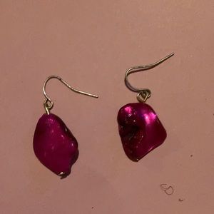 Unique red stone earrings